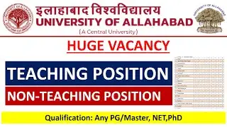 Job Vacancy in Allahabad University | Allahabad University Recruitment Notice