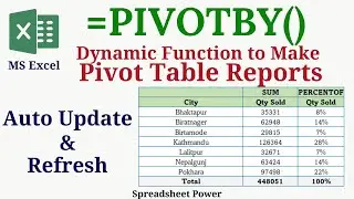 PIVOTBY Function in Excel | Automatic Refreshing Pivot Table Report