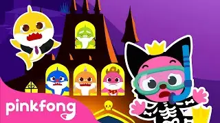 ¿Dónde Está Tiburón Bebé? 👻 | Jugando al Escondite en Halloween con la Familia Tiburón | Pinkfong