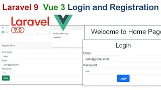 Login Registration Form Restful Api Using Laravel 9 and  Vue 3