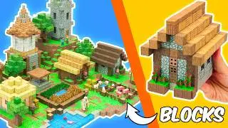 Minecraft VILLAGE In Real Life with Magnetic Minecraft Blocks...