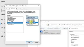 Configuration speed and duplex in windows 10
