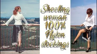 😱 This woman wears seamed stockings and she shows them to you!!!!!!
