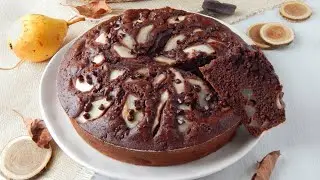 TORTA DI PERE E CACAO - Ricetta Senza Glutine, Lattosio, Burro né Olio - Soffice e Cremosa -GFW