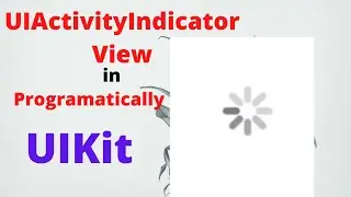 How to Use Programatically UIActivityIndicatorView in UIKit