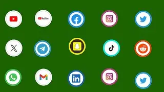 Social Media Icons Animation Green Screen No Copyright Free Download