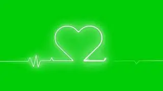 White neon effect Heart Wave loop VFX green screen effect for chroma key Kinemaster 👍🏻