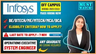 Infosys OFF-Campus Hiring 2021| 4LPA | Bulk hiring for 2019/2020/2021 batches| Roles? Eligibility?