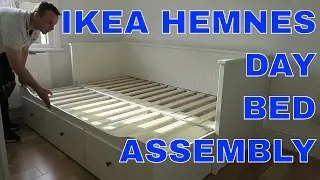 IKEA HEMNES Day-bed frame with 3 drawers assembly