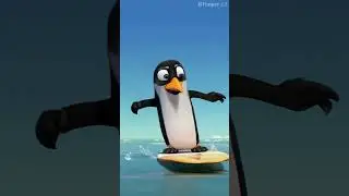 Penguin’s Hilarious Surfing Debut! 🐧🌊 #shorts #penguin #funny #viralvideo #surf #comedy