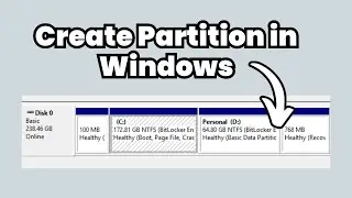 How to Create Partition in Windows 10 & 11 | Create New Drive (2024)