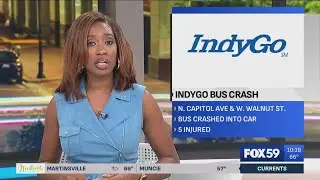 5 injured in crash involving IndyGo bus in downtown Indy