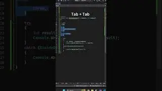 C# Try and Catch Short Cut  #webapi #coding #apitesting #visualstudio
