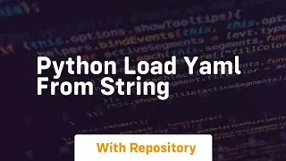 python load yaml from string