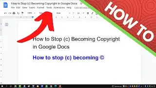 How to Stop (c) Becoming Copyright in Google Docs