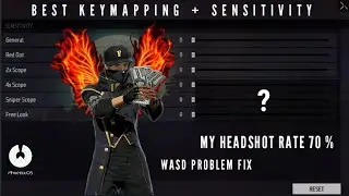 Phoenix os free fire Best Keymapping ob 39|WASD problem fix🎯|DPI 1440| Auto sensitivity problem fix🤙