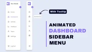 How To Create Sidebar Menu Using HTML CSS & JavaScript | Animated Dashboard Side Navigation Bar