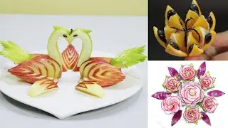 4 Cute Foods Creation DIY of Fruit & Vegetable Garnishes