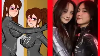 Knock Knock Transition Spider Girl Tiktok Comparison