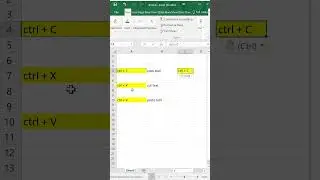 excel shortcut keys ctrl C ctrl X and ctrl V 