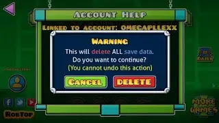 Как выйти или войти в аккаунт Geometry Dash