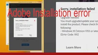 Adobe Premiere 2019 installation error on windows 7 ,8 , 10(1503)