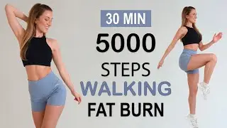 5000 STEPS IN 30 Min - Walking FAT BURN Workout to the BEAT, Super Fun, No Repeat, No Jumping