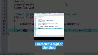 C Program to check whether a character is digit or alphabet 