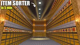 1.21 *NEW* - How To AUTO ITEM SORTER (with Overflow Protection) - Minecraft (Java & Bedrock)