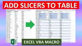 Add Slicers To Table Excel VBA Macro