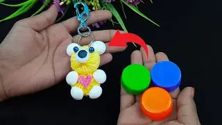🌟Diy Cute Cats Yarn Pom Pom | How to make a Kitty  keychain from knitting threads 🐱Yarn Kitty Making