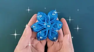 Новогодняя снежинка из фоамирана ✦Как сделать красивую снежинку своими руками