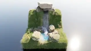 Waterfall Simulation by Flip Fluids Addon in Blender
