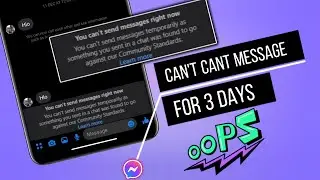 How To Fix You Cant Send Message Now/for 3 days Error on Messenger