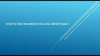 How to find the indexes on a SQL server table ?