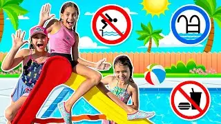 Jéssica e suas amigas Manu e Julia aprendem novas  Regras de conduta e segurança na piscina