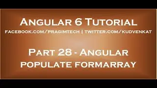 Angular populate formarray