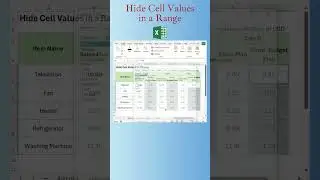 How to Hide Values in a Range in Excel #exceltraining#excel #exceltips