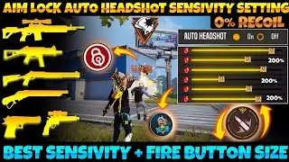 PERFECT ( AIM LOCK 🔒) HEADSHOT SENSITIVITY SETTING | FREE FIRE NEW HEADSHOT TRICK | AIM LOCK TRICK