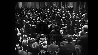 Atlanta, Georgia legislature votes in favour of Lester Maddox as governor.  Archive film 1018282