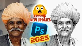 Adobe Photoshop 2025 New Features | Stripe Effect in Photoshop | Turn Photo into Pencil Sketch