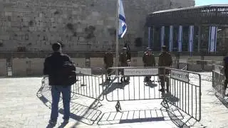 Changing of the guards by the Yizkor Candle at the Kotel, Yom Hazikaron 2013