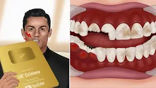 ASMR Treating Ronaldo's chipped tooth when he celebrates the Youtube golden button too aggressively