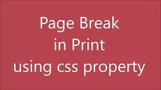 Page Break in Print Option (Print Preview)-Save in Pdf | PHP Beginner Tutorial | Knowledge Thrusters