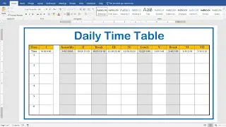 How To Make Printable Daily School Time Table Design in Ms Word Hindi Tutorial