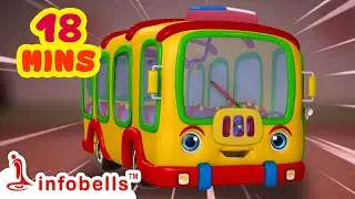 The Wheels On The Bus Go Round and Round - Bus Songs | Nursery Rhymes and Baby Songs | Infobells