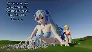 MMD Giantess Rin And Miku Compare Boob Sizes - Part 12