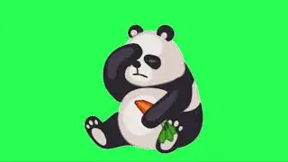 Panda Animation Green Matte | Panda Cartoon | Panda Stickers | Green Screen | Chroma Key | Sky Fx