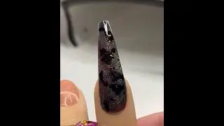 Marble Foil Fall Nail Art Tutorial with Hard Gel