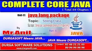 Core Java -  java.lang.package - String class - parameterized constructor of type String Part - 5